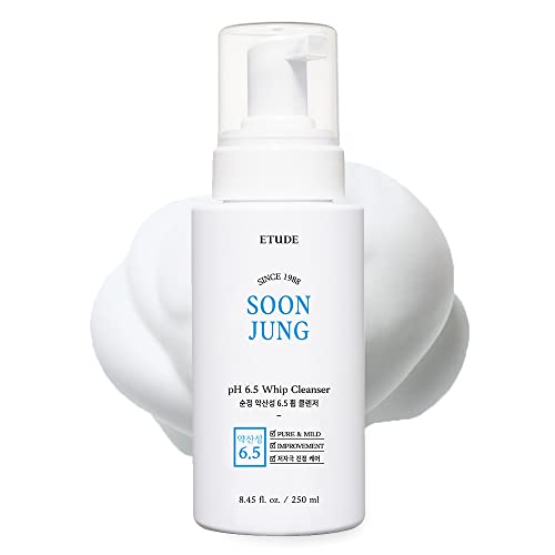 ETUDE SoonJung pH 6.5 Whip Cleanser Hypoallergenic Soft Bubble Hydrating Facial Cleanser - 8.5 fl. oz