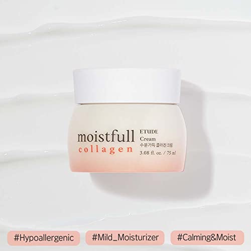 ETUDE Moistfull Collagen Cream (75ml) | Collagen Water Delivers Hydration To Make Your Skin Bouncy & Dewy | Soft And Adhering