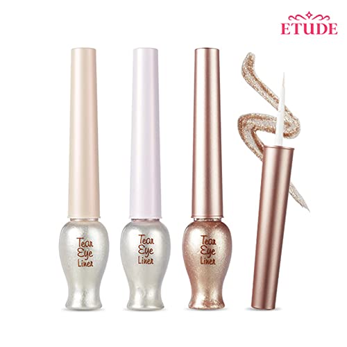 ETUDE Tear Drop Eye Liner #4 Sun Light (21AD)- Long-Lasting Liquid Glittering Eye Liner