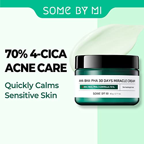 SOME BY MI AHA BHA PHA 30 Days Miracle Cream / 2.02Oz, 60ml / Mild Skin Barrier Cream for Sensitive Skin Korean Skincare