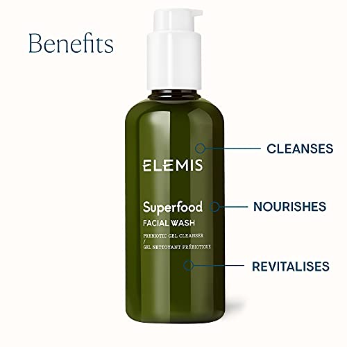 ELEMIS Superfood Revitalizing Facial Wash Daily Prebiotic Gel, Balances Skin for a Fresh Complexion( 6.7 Fl Oz)