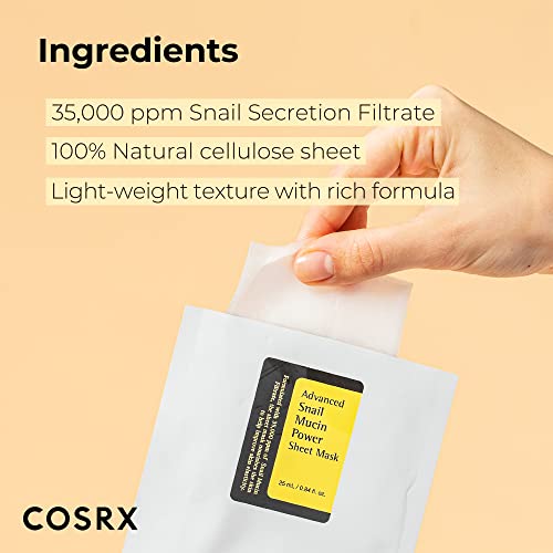 COSRX Snail Essence Face Masks for Dry, Acne prone or Sensitive Skin