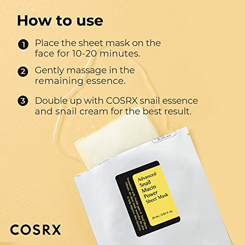 COSRX Snail Essence Face Masks for Dry, Acne prone or Sensitive Skin