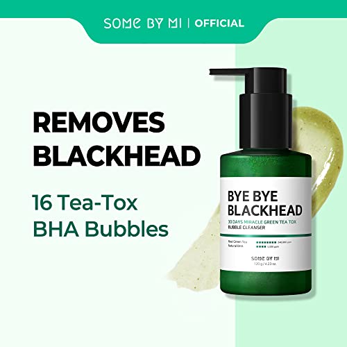 SOME BY MI Bye Bye Blackhead 30 Days Miracle Green Tea Tox Bubble Cleanser  4.23 Oz,