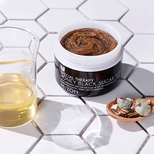 MIZON Honey Black Sugar Exfoliating  Scrub for Silky Skin, Moisturizing for Soft Skin, Removes Skin Cells.