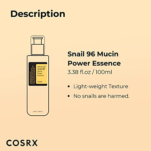 COSRX Snail Mucin 96% Power Repairing Hydrating Serum for Face with Snail Secretion Essence ( 100ml)