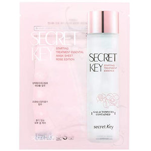 Secret Key Starting Treatment Essential Beauty Mask Sheet, Rose Edition, 10 Sheets,