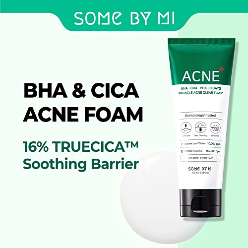 SOME BY MI AHA BHA PHA 30 Days Miracle Acne Clear Foam  3.38Oz, 100ml