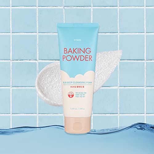 ETUDE Baking Powder B.B Deep Cleansing Foam , 5.4 .oz Perfect Cleansing and Peeling, Removes Pore Waste and Dead Skin Cells