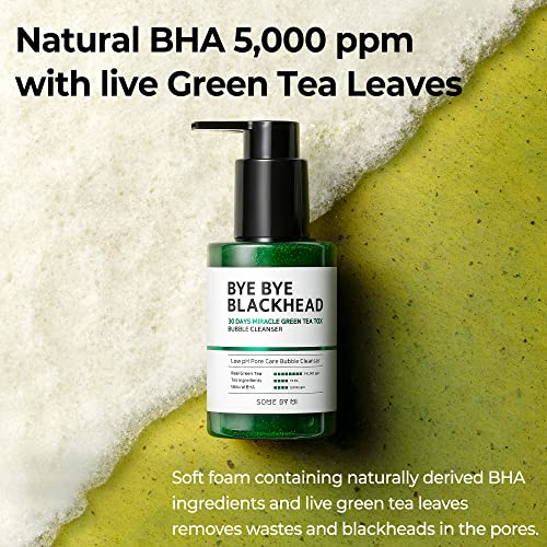 SOME BY MI Bye Bye Blackhead 30 Days Miracle Green Tea Tox Bubble Cleanser  4.23 Oz,