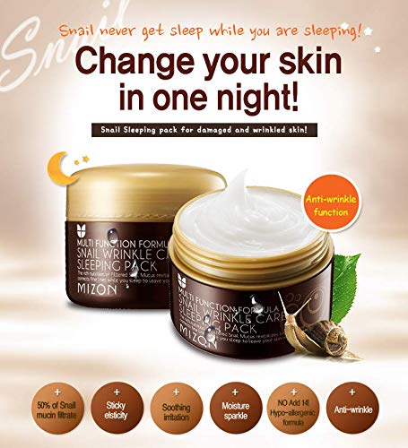 MIZON Snail Line, Snail Wrinkle Care Sleeping Pack Nourishing mask for damaged skin anti-wrinkle care