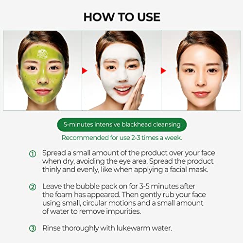 SOME BY MI Bye Bye Blackhead 30 Days Miracle Green Tea Tox Bubble Cleanser  4.23 Oz,