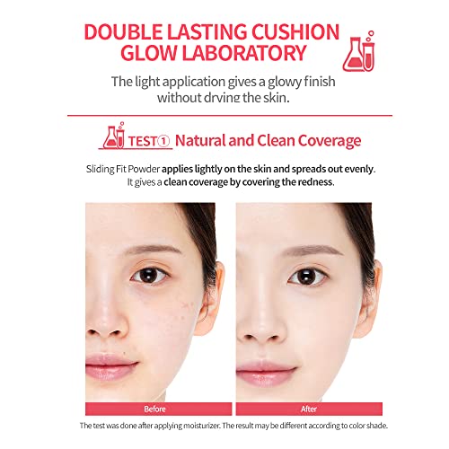 ETUDE HOUSE Double Lasting Cushion Glow (23N1 Sand) (21AD) | 24-Hours Lasting Cushion with a Radiant Natural Finish