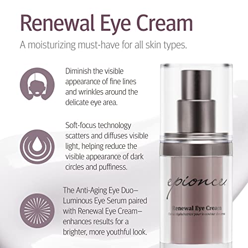 Epionce Renewal Under Eye Cream for Dark Circles and Puffiness with Hyaluronic Acid and Under Eye Brightener